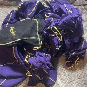 Crown Royal Purple and Gold Drawstring Bags